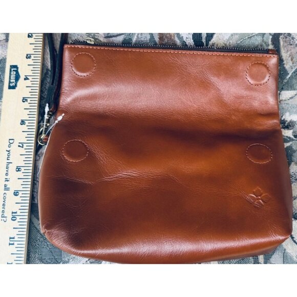 Patricia Nash Valerie Fold-over Wristlet Clutch Handbag Brown Tooled Leather - Picture 3 of 8